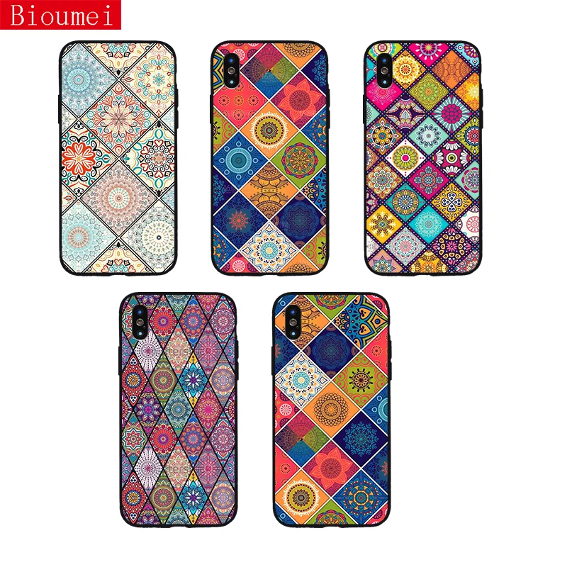 

Bioumei fashion seamless pattern vintage decorative Soft TPU case for iPhone XR XS Max XS 7 8 5 5S 6 6S Plus X Coque 72