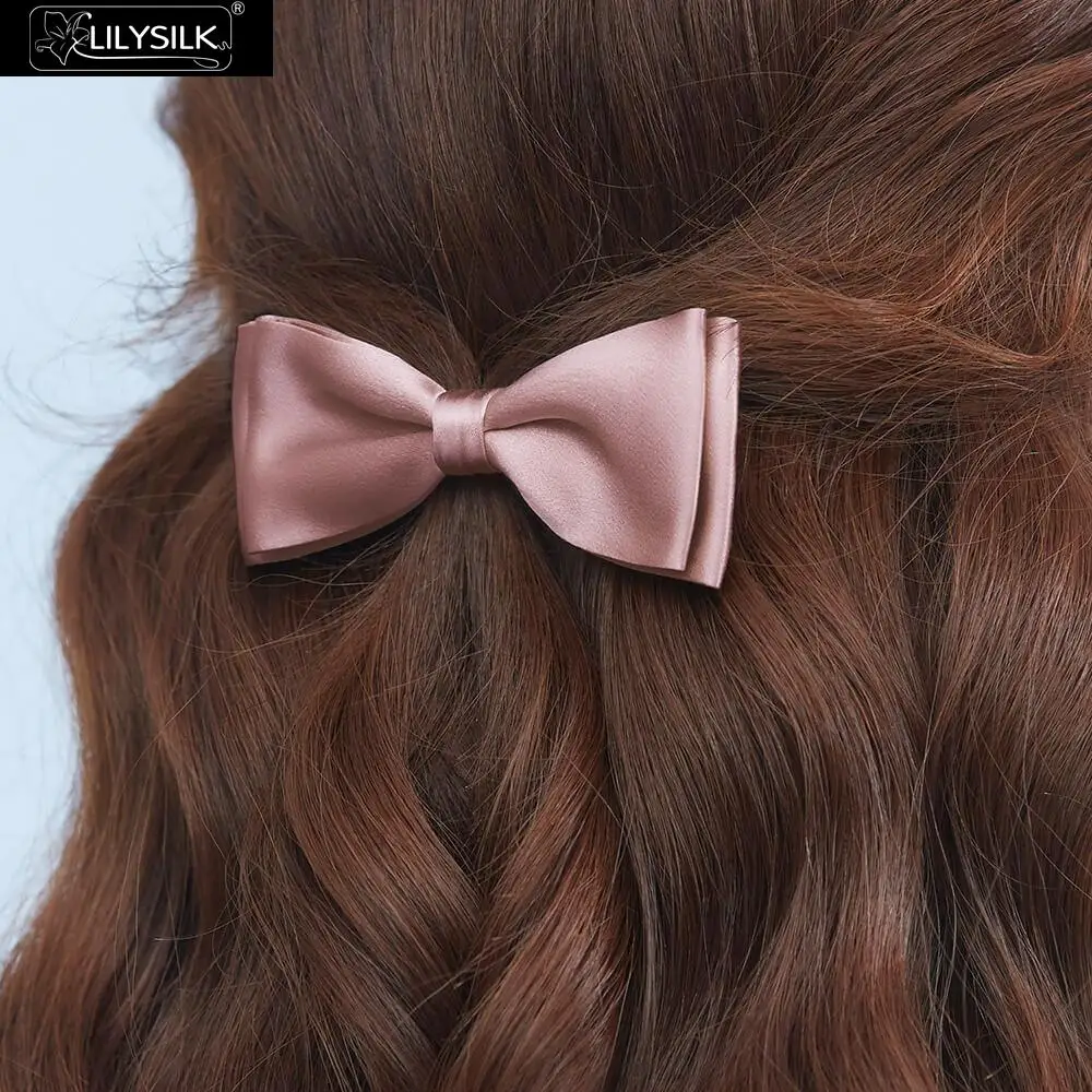 LilySilk лук шелковые заколки для волос Простые Женские Новые
