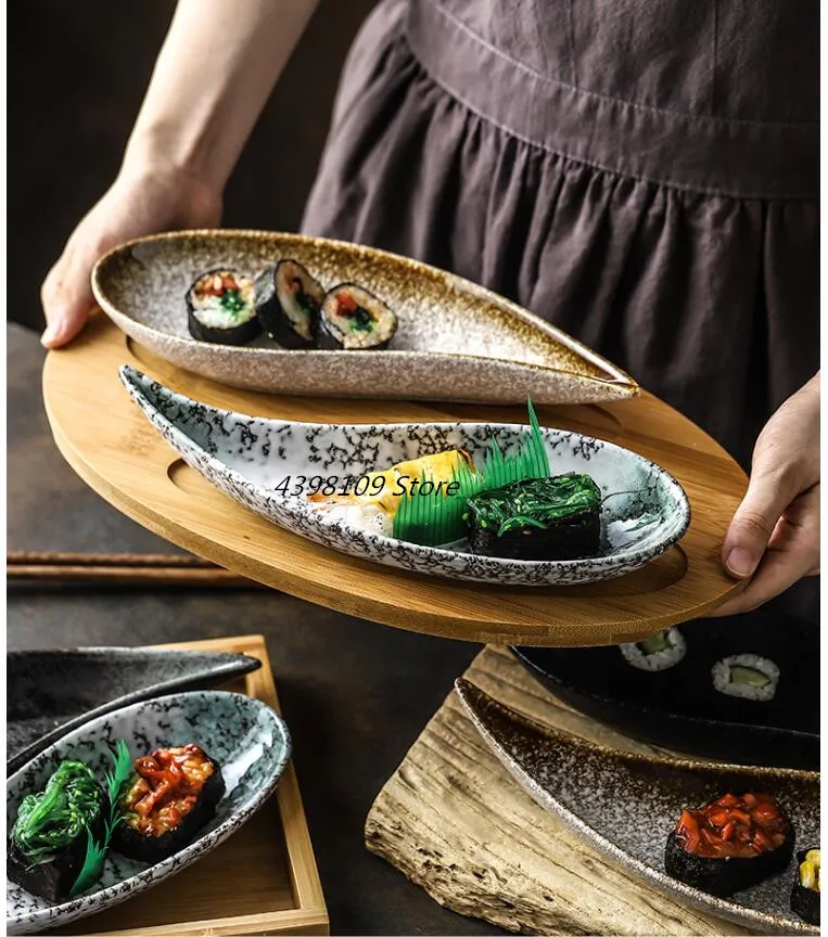 Японская посуда, тарелка для закусок, креативная керамическая тарелка для суши, тарелка для фруктов, тарелка для домашней приправа для блюд, тарелка для салата, кухонная посуда