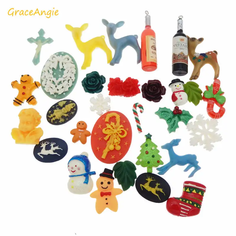 GraceAngie 30 шт. смешанные модели очаровательные Кабошоны DIY слайм-компоненты для