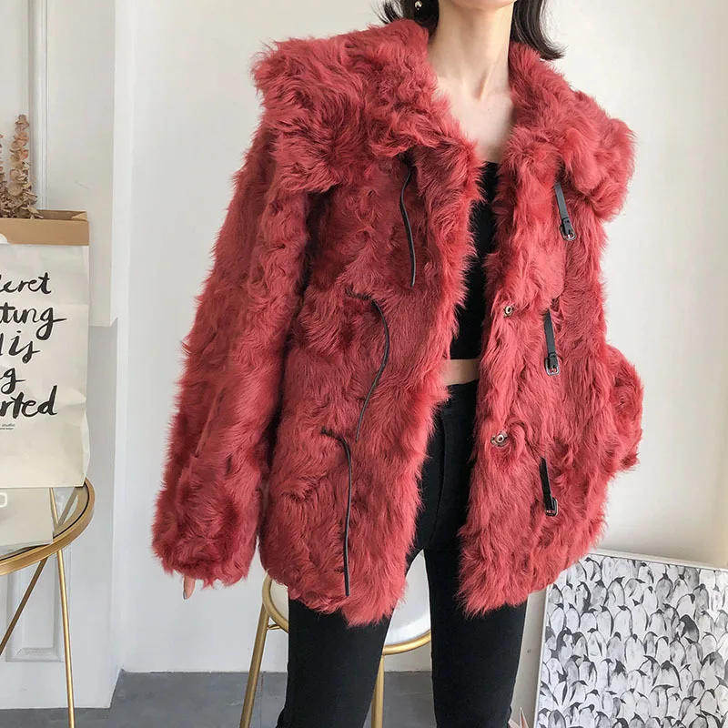 

Real Fur Coat Female Winter Jacket Women Clothes 2020 Korean Sheep Shearing Coats Vintage 100% Wool Fur Tops Jacket Hiver LW2086