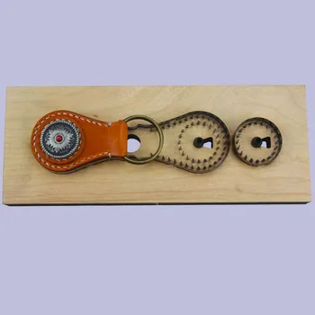 

Lychee Life DIY Key Ring Wooden Template Leather Cutting Die Leather Craft Knife Punching Key Chain Cutting Mould