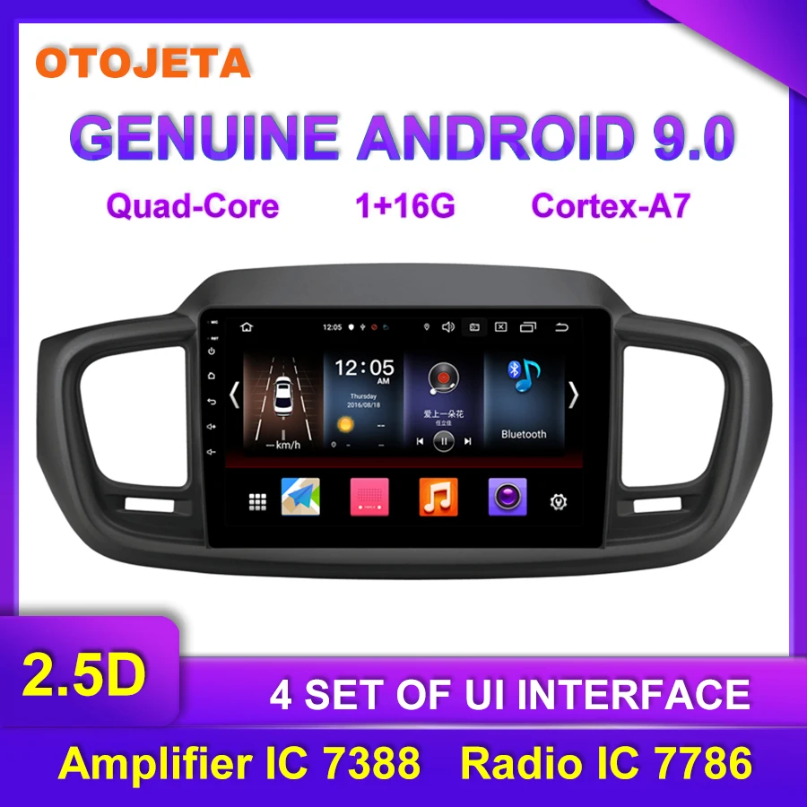 

OTOJETA Android 9.0 Player Smart Car Multimedia Radio For 2015 KIA SORENTO GPS Bluetooth Navigation full touch tape recorder