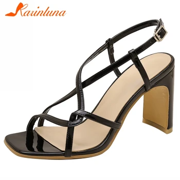 

Karinluna New Arrivals 2020 Large Size 42 Gladiator Sandals Women Shoes Open Toe Strange Style Buckle Strap Shoes Women Sandals
