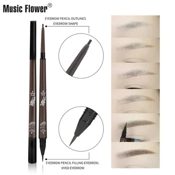 

Music Flower 2 in 1 Eyebrow Pencil Tint 1.5mm Super Fine Pen Waterproof Long-lasting Precision Brow Drop