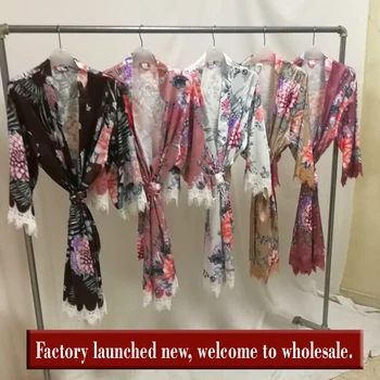 

The New Silk robe Bride Robe Lace Robes satin robe floral Robe bridesmaid robes A000
