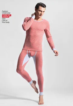 

2019 Men's Cotton Body Warm Suit Long Johns Autumn Coat Underpants Nine-point Trousers Long Underwear Mens Leggings B024