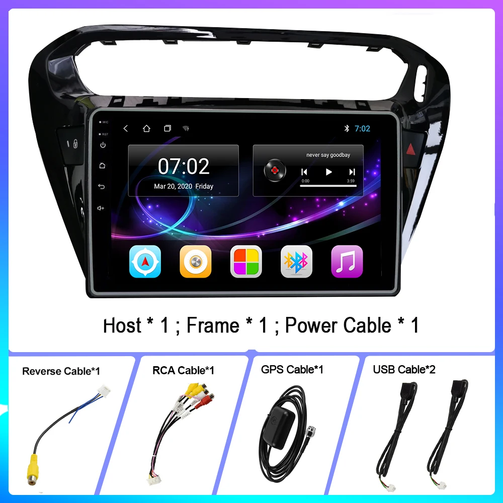 For Peugeot 301 Citroen Elysee 2014 2016 2017 2018 Android 10 Car GPS Navigation 9 Inch 2 DIn DSP Carplay 4G WIFI No CD Player