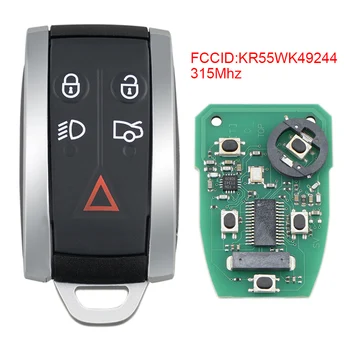 

Remote Car Key Replacement 315Mhz 5 Buttons Smart Remote Car Key Fob with PCF7953A/ HITAG2/46 Chip KR55WK49244 Fit for Jaguar