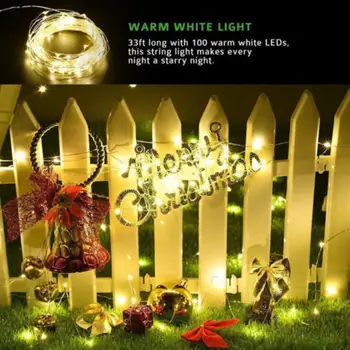 

10M 100 LED Fairy String Fairy Light Super Bright Festival Decorative Lights Wedding Romantic Warm White Garland Home Yard