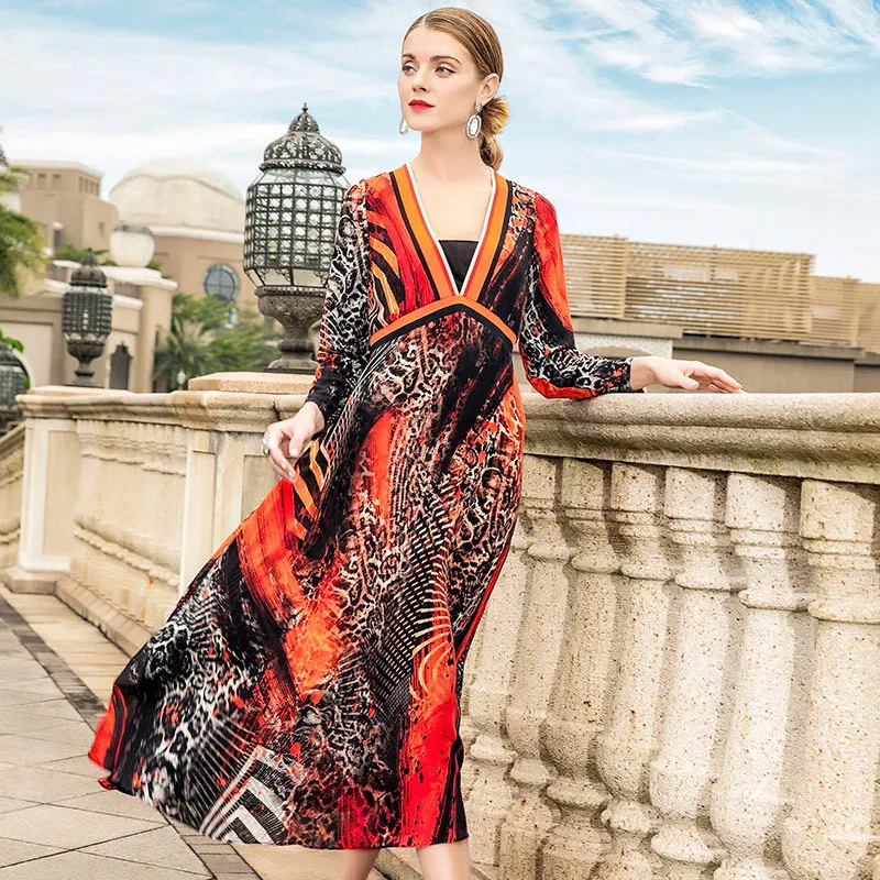 Zwart Rood Luipaard Bloemen Zijden Jurken Vrouwen 2020 Zomer Merk Lange Casual Sexy Kantoor Werk Strand Boho Jurk Plus Size dropship Zwart Rood Luipaard Bloemen Zijden Jurken Vrouwen 2020 Zomer Merk Lange Casual Sexy Kantoor Werk Strand Boho Jurk Plus Size dropship