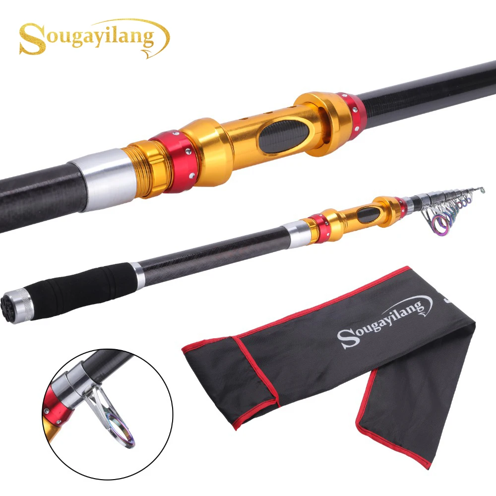 

Sougayilang 1.8-3.6M High Quality Telescopic Fishing Rod Carbon Carbon Fiber Carbon Spinning Seawater Fishing Rod