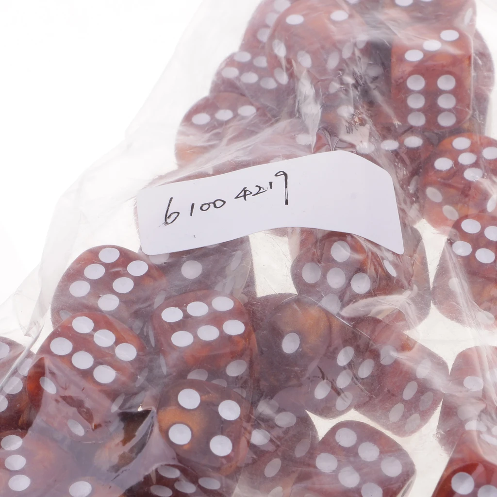 50Pc/Pack Dotted Dice Table Game Die 16mm Dotted for Party Role Playing Game  Parties Board Game Dices Polyhedral Dice 