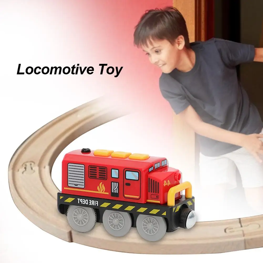 Electric Traction Locomotive Toy Magnetic Rail Toy Compatible Quality Track Magnetic for Kids Classic Red Magnetically Connected Electric Small Train