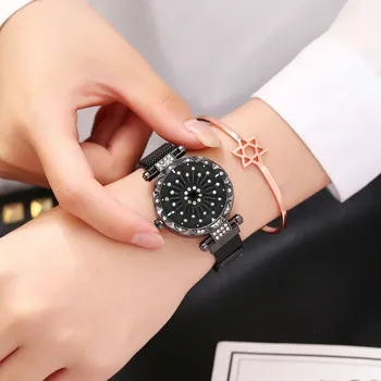 

Magnet Watches Women Hot Vansvar Women's Quartz Magnet Buckle Stainless Steel Interior Rotation Watch reloj mujer часы женские