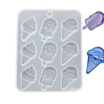 

High Mirror Ice Cream Mold DIY Handmade Pendant Jewelry Crystal Epoxy Silicone Mold Making Accessories