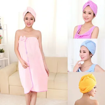 

Best selling microfiber towel quick-drying hair magic dry turban set thick hat shower cap