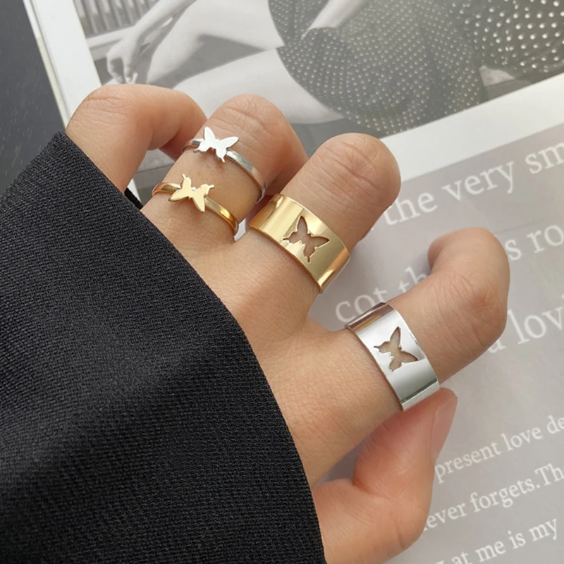 17KM Hiphop Gold Chain Rings Set For Women Girls Punk Geometric Simple Finger Rings 2021 Trend Jewelry Party - Image 5