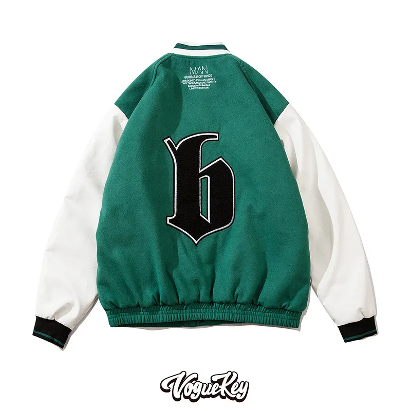 Burna Boy Varsity Bomber Jacket With PU Sleeves