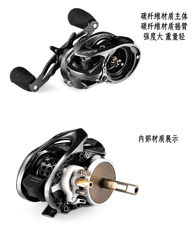 Fishband Baitcast Катушка GH100 GH150 7,2: 1 приманка для ловли карпа литая углеродная Рыболовная катушка для форель окунь tilapia снасти для ловли окуня