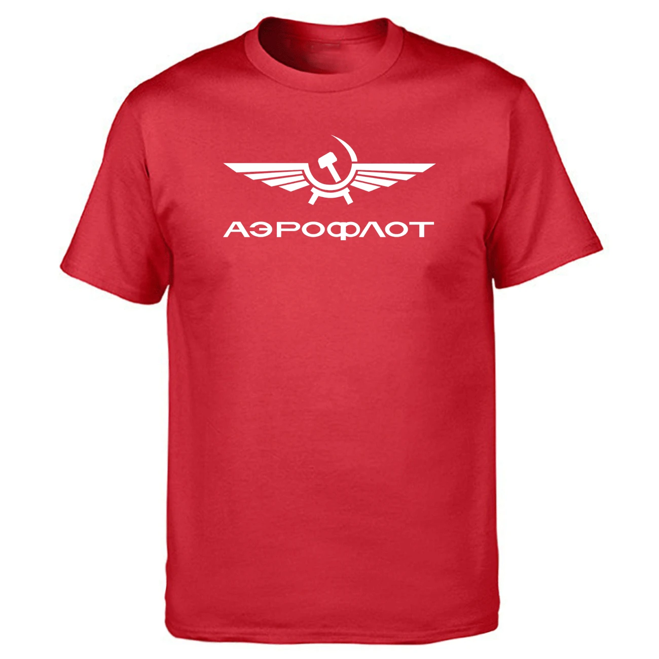Аэрофлот CCCP Civil Aviation СССР Россия военно-воздушные силы Футболка мужская футболка футболки летние хлопковые с коротким рукавом черные белые футболки - Цвет: red 5