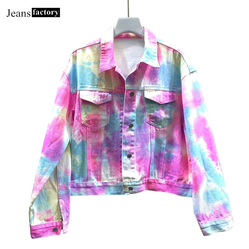 

Fashion Multicolor Washed Denim Jacket Women Loose Jackets Female Long Sleeve Basic Coat Spring Autumn Casual Jacket Outerwear