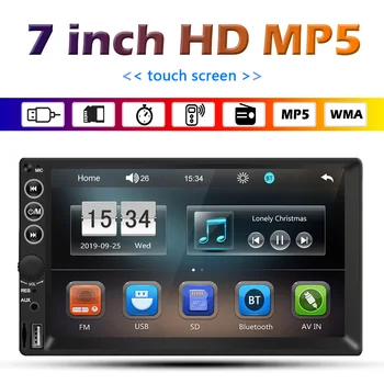 

Double 2 DIN 7 inch Car Radio Touch Display Ultra Slim Multimedia Video Player Bluetooth TF U Disk AUX-in FM Auto Stereo