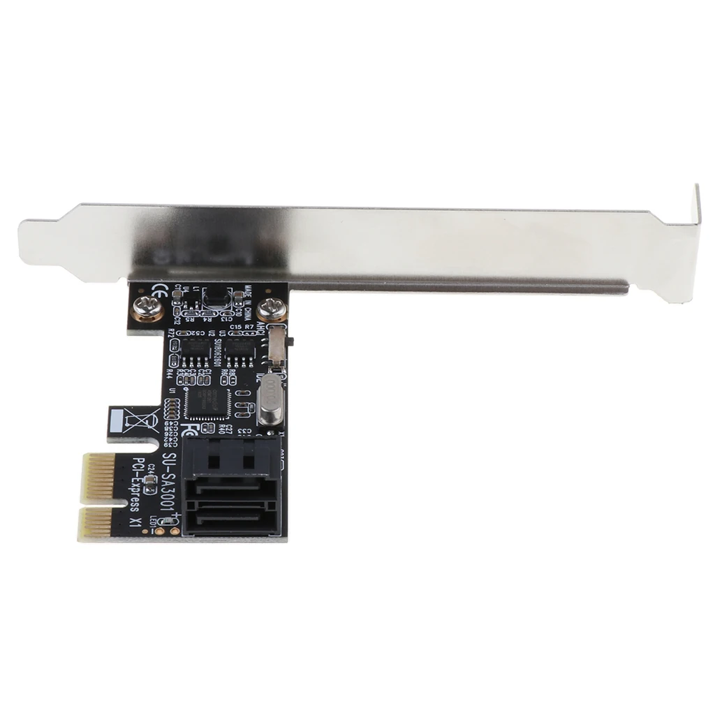 PCI-E PCI Express 1x to Sata 3.0 III 2-Port ASM1061 Card Converter Adapter