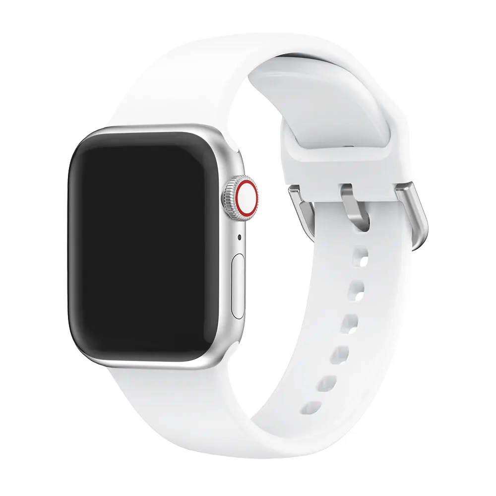 Силиконовый ремешок для наручных часов Apple Watch, 42 мм, 38 мм, Версия 44 мм 40 мм Резиновый Браслет ремешок для часов Iwatch серии 5/4/3/2/1 браслет