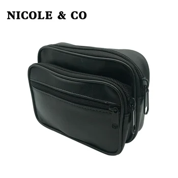 

NICOLE & COMen's Coin Purse Mini Casual Coin Purse Sheepskin Coin Wallet Key chain Holster Bag Zip Wallet Belt Bag Passport Bag