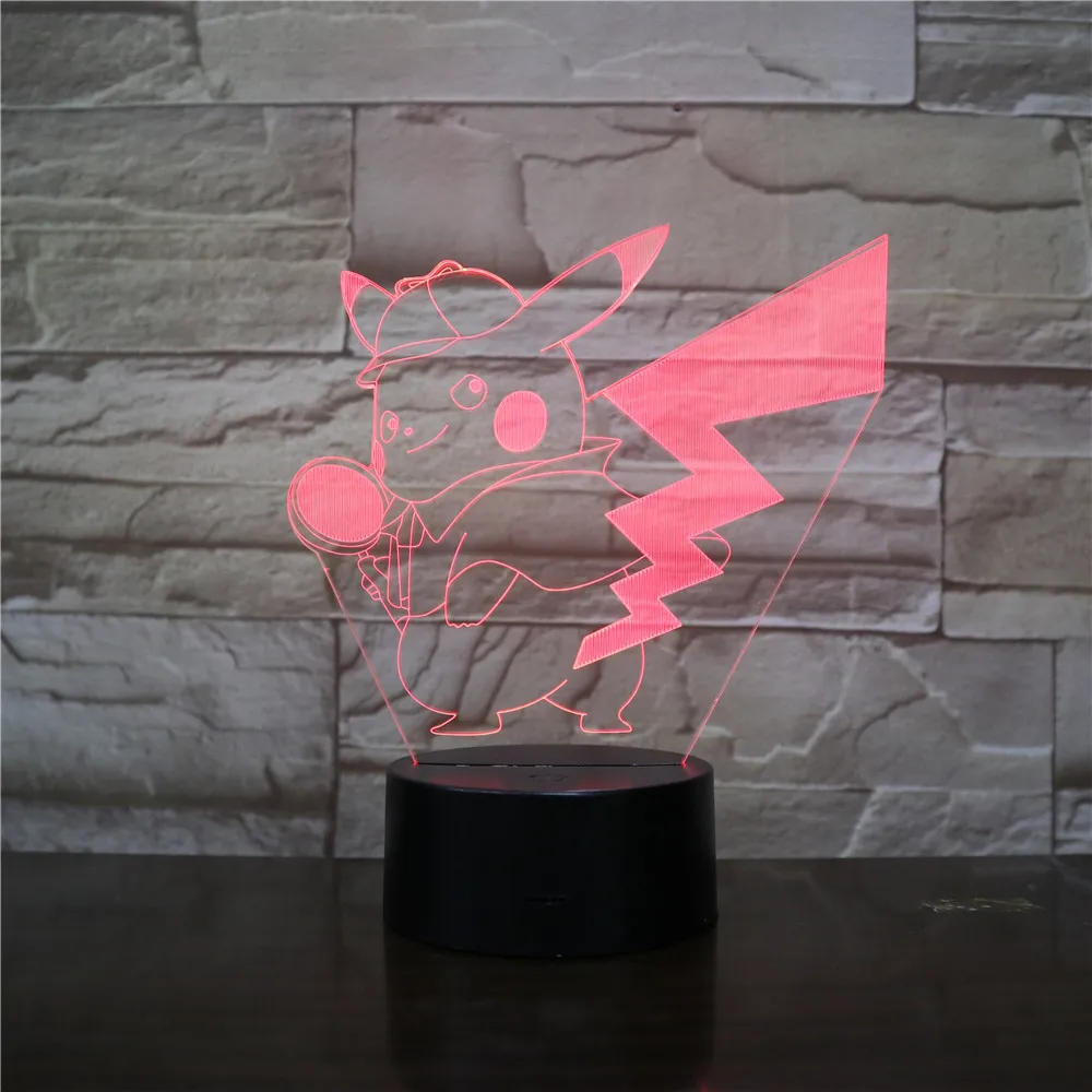 Современный светодиодный ночник с Пикачу, серия Pokemon 3D, светодиодный ночник для спальни, гостиной, Прямая поставка