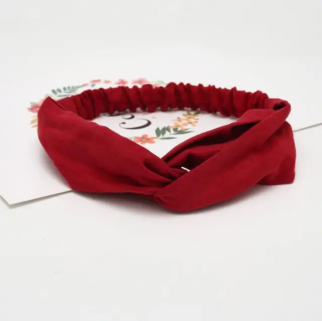 2021 Women Solid Headband Turban Elastic Headwear Head Wrap Women Hair Accessories for Women Striped Hair Bands red1