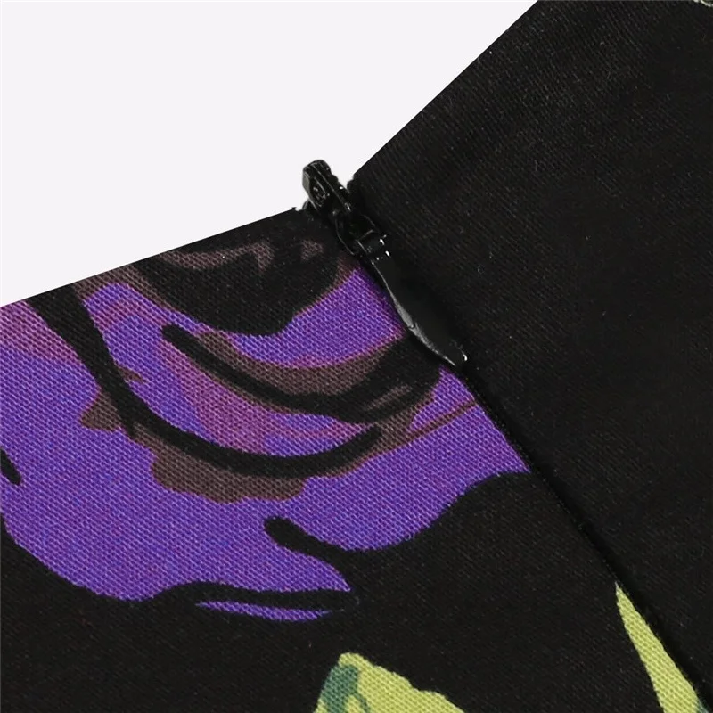 Kostlish Cotton Summer Dress Women 2017 Sleeveless Tunic 50s Vintage Dress Belt Elegant Print Rockabilly Party Dresses Sundress (56)