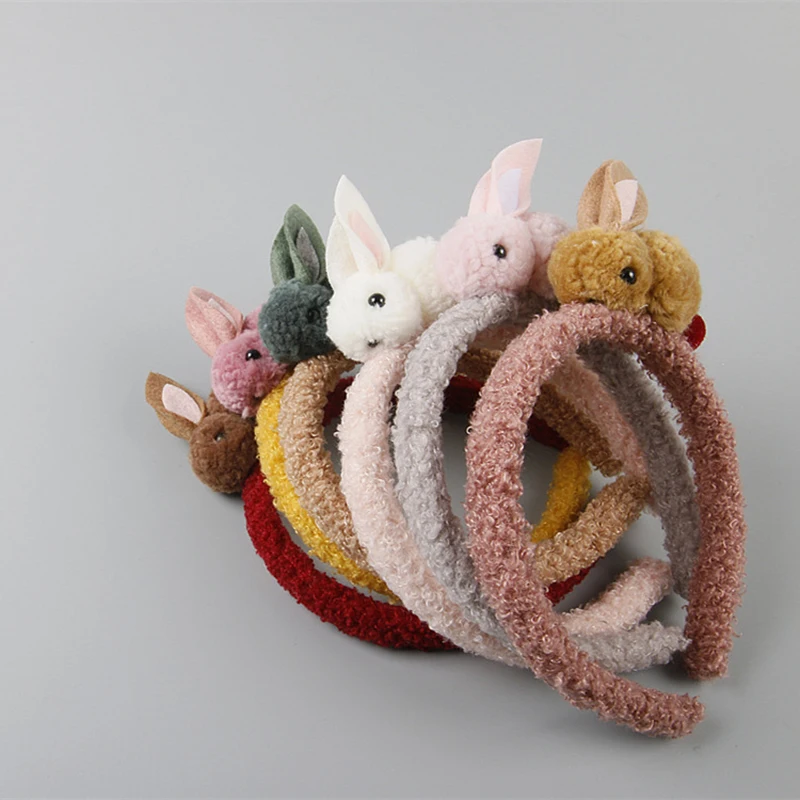 

New 1pcs plush children's headband super cute rabbit girls baby decorative hair accessories Baby headband