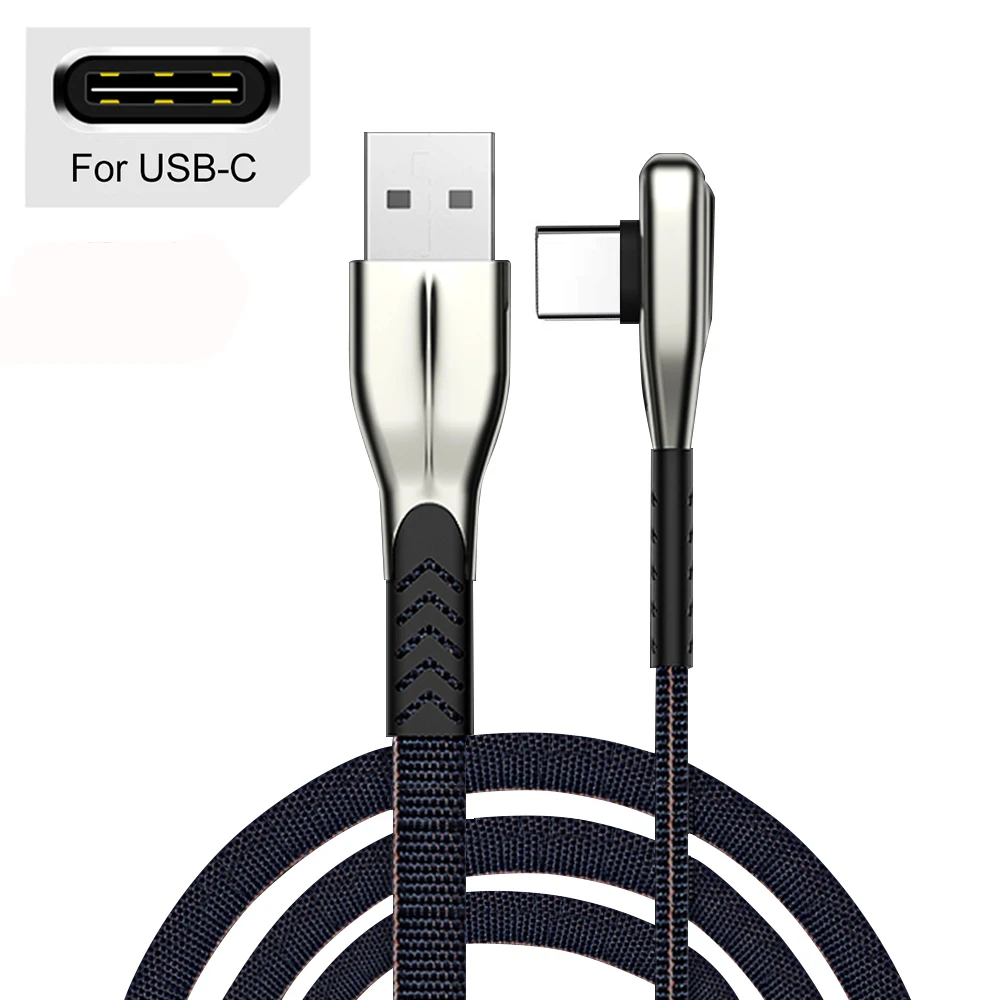 For Type C Blue Micro USB кабель 3A нейлон Тип C Быстрая зарядка USB кабель для передачи данных для samsung для Xiaomi Android мобильный телефон usb зарядный шнур 1 м 2 м - Цвет: For Type C Blue