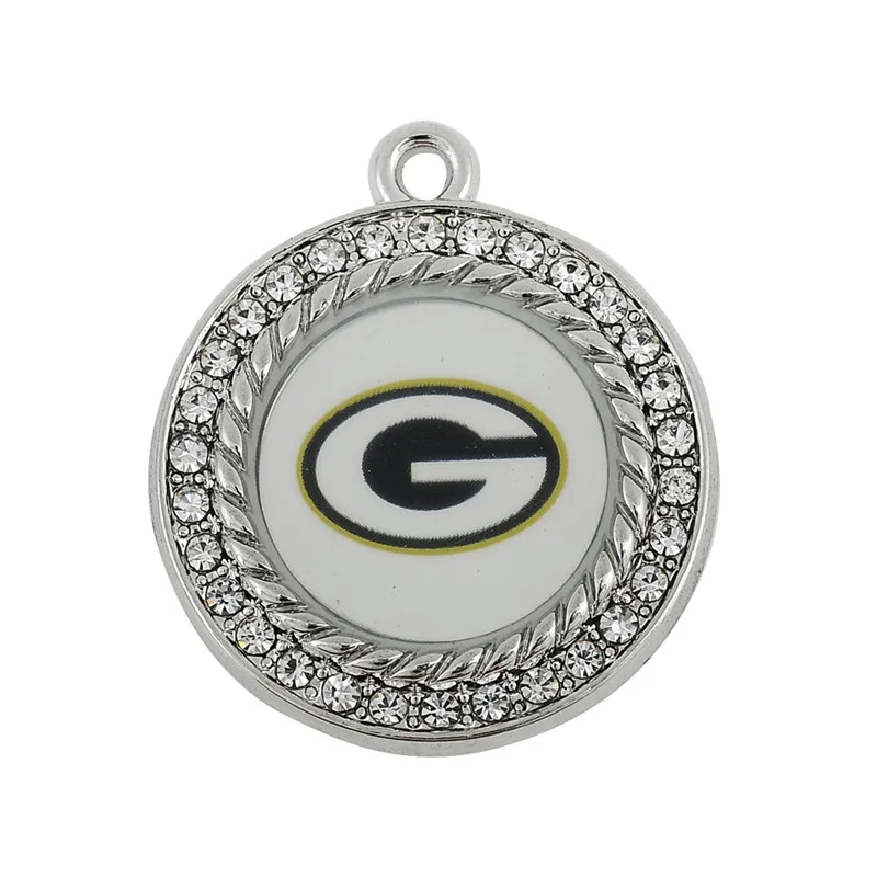 as picture Сердце сплав эмаль футбол спорт Green Bay Подвески Подвеска для DIY Браслеты& ожерелье& серьги& брелок ювелирные изделия 20 шт - Окраска металла: as picture