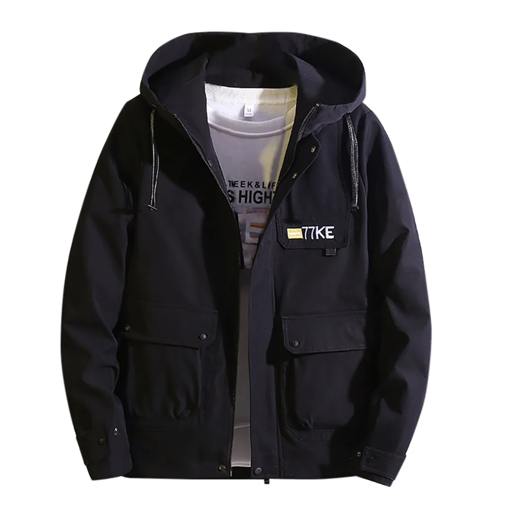 BK JAYCOSIN мужская куртка Chaqueta Hombre, осенняя Повседневная куртка на молнии с длинным рукавом, уличная Мужская Куртка Jaqueta Masculino 19JUL31 - Цвет: BK