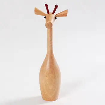 

1PC Wooden Giraffe Decoration Cartoon Giraffe Desktop Adornment Wood Giraffe Crafts for Home Cabinet Decor
