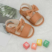 KIDSUN 2021 Summer New Arrival Baby Sandals Infant Girl Princess Cute Bow-knot Leather Rubber Sole Flat Toddler First Walkers 6
