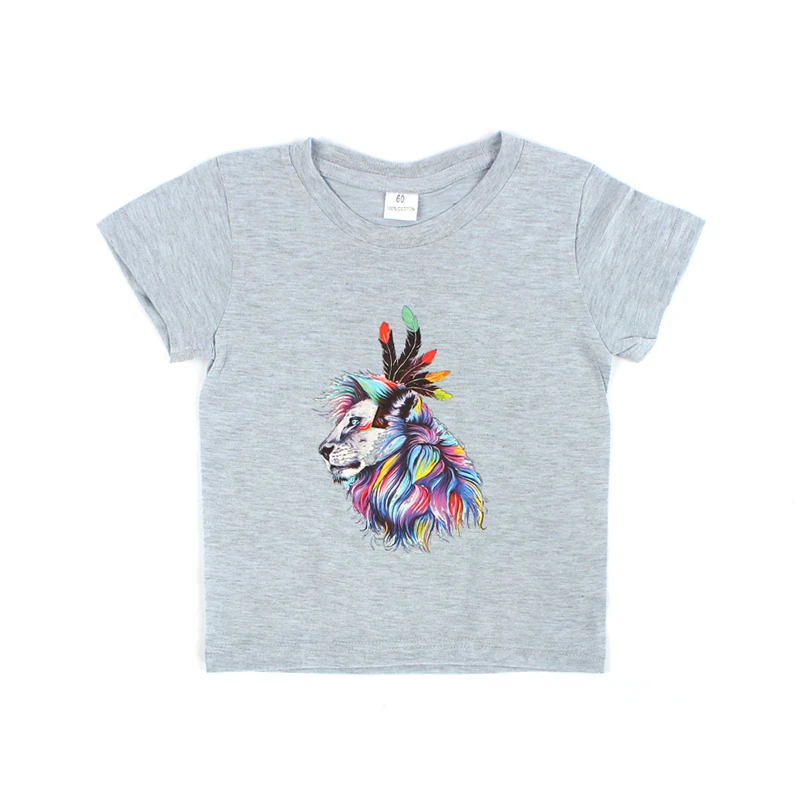 Boys Girls Cotton T-Shirt Lion King Cartoon Funny T shirt Children Short Sleeve Summer Tops Kids Owl Print Tee Clothes (11)