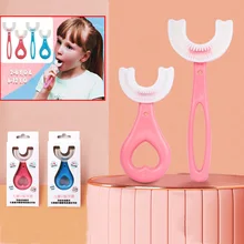 Brosse à dents en forme de U pour enfants, pour un nettoyage en profondeur à 360 degrés, brosse de nettoyage buccale en Silicone Ultra douce pour les tout petits de 2 à 12 ans 