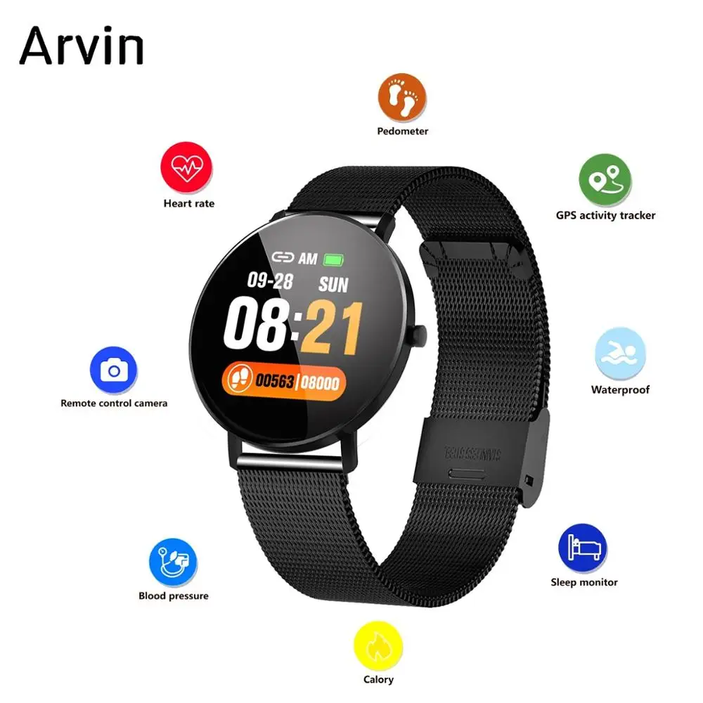 

2019 NEW Smart Watch Full Touch Screen Blood Pressure Waterproof Call Reminder Heart Rate Monitor Men Women Reminder Smartwatch