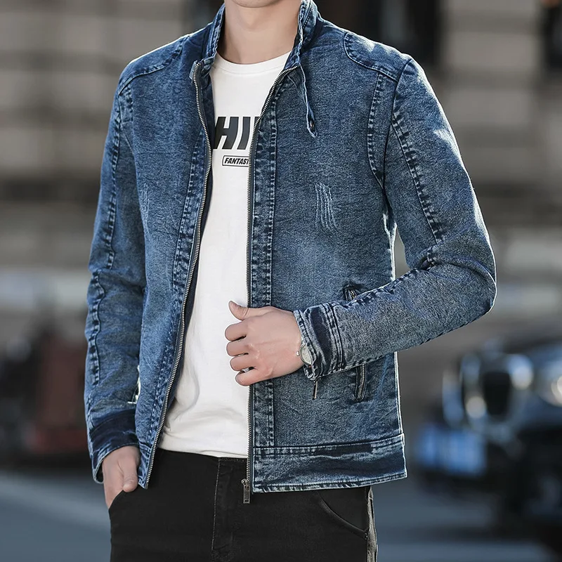 Autumn Men oversized Denim Coat Korean 