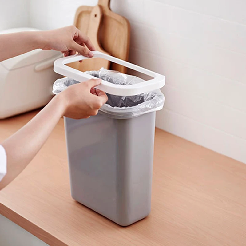 Promotion! Kitchen Hanging Trash Can Door Bathroom Without Cover Household Plastic Bucket Bedside Storage Bucket White Plastic