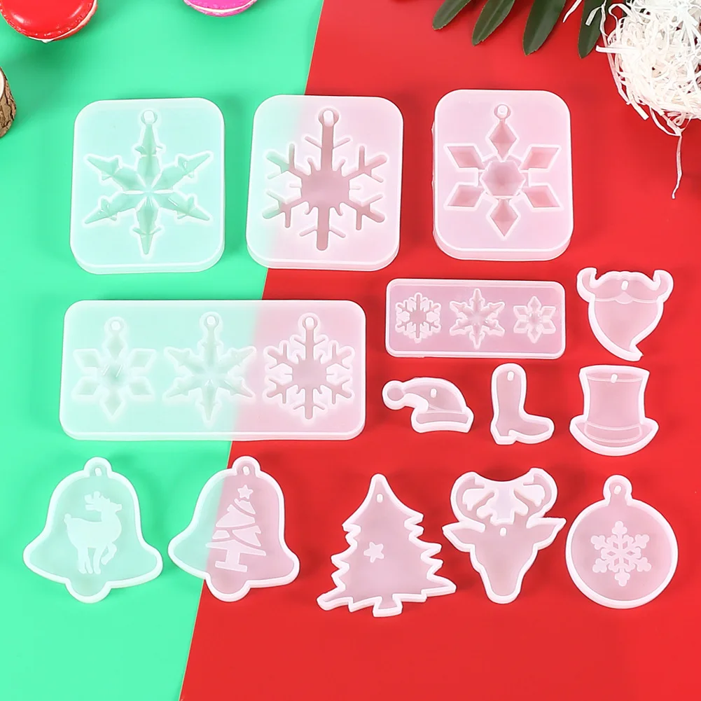 Christmas Tree Silicone Mold Snowflake Elk DIY Gypsum Plaster Silicone MouSE 