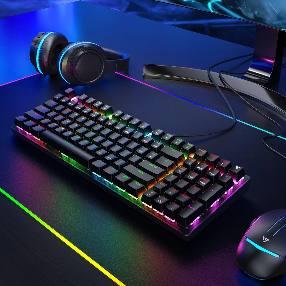 VicTsing PC259 Mechanical Keyboard RGB USB Wired Gaming Keybaord Blue Switch With 96 Keycaps Customized RGB Backlit For PC Gamer (6)