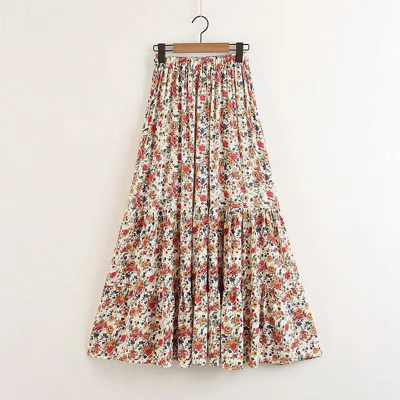 

2018 Western Style Spring And Summer WOMEN'S Dress New Style Bohemian Style Small Floral Longuette