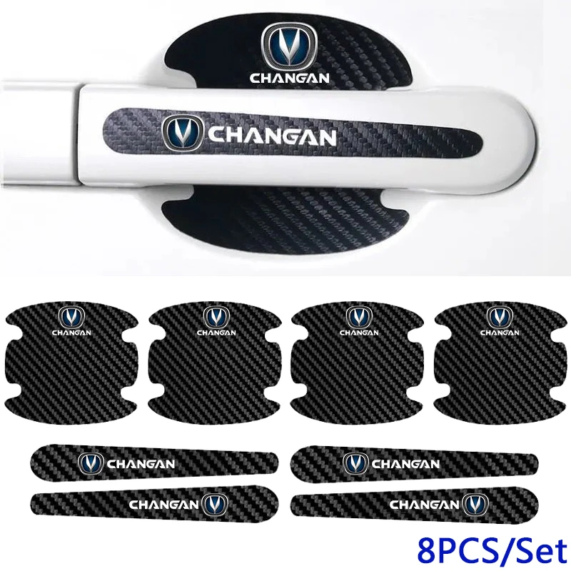 Carbon Fiber Car Door Handle Bowl Emblem Protective Sticker for Changan CS15 CS35 CS55 CS75 CS95 EADO XT DT RAETON CC Alsvin V7 |