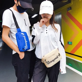 

Fashion Small Waist Bag For Women Men Harajuku Hip Hop Street Cool Chest Fanny Pack Phone Belt Bag 2019 New 13 Colors