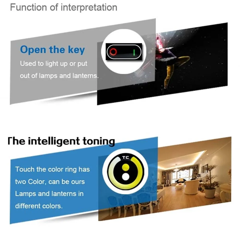 DC12-24V 6A 2CH LED RF Touch Dimmer Remote Controller for Single Color Strip Light